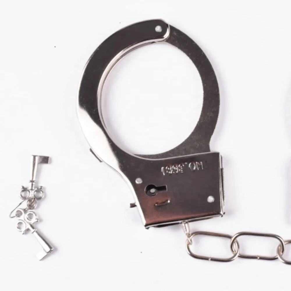 Fake Handcuff Prison Guard Prisoner Handcuff Halloween Cosplay Party Performance Stage Costume Accessories Prop