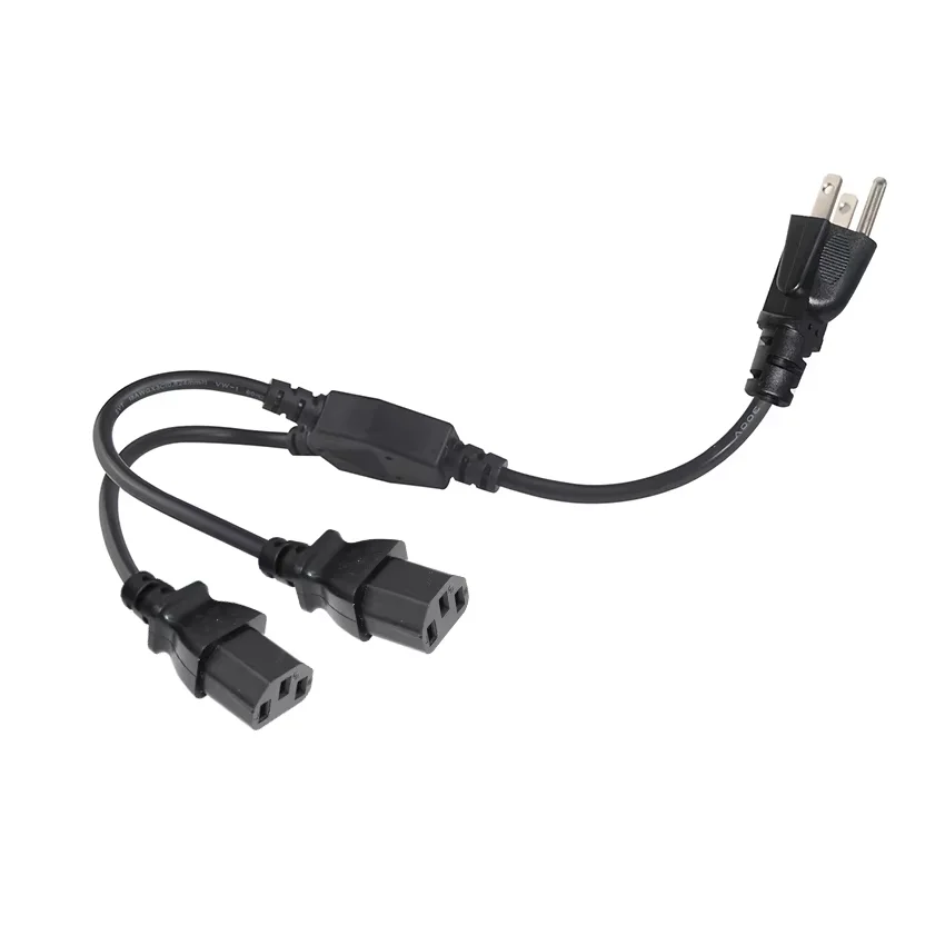 KUNCAN-Nema5-15P Y разветвитель C13 сверхмощный компьютерный шнур Nema 5-15P на Iec 2xC13 кабель питания