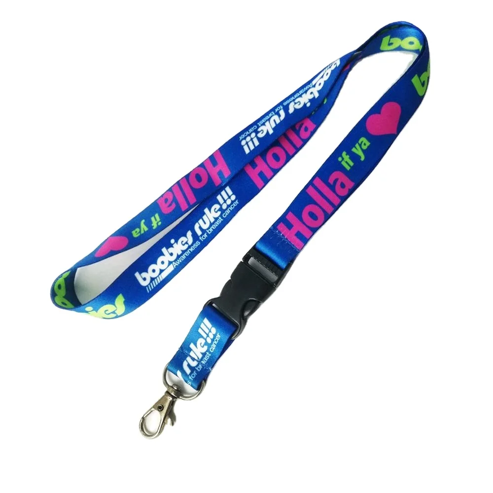 Cheap custom design your own breakaway clip polyester dye sublimation lanyards heat transfer printed lanyard