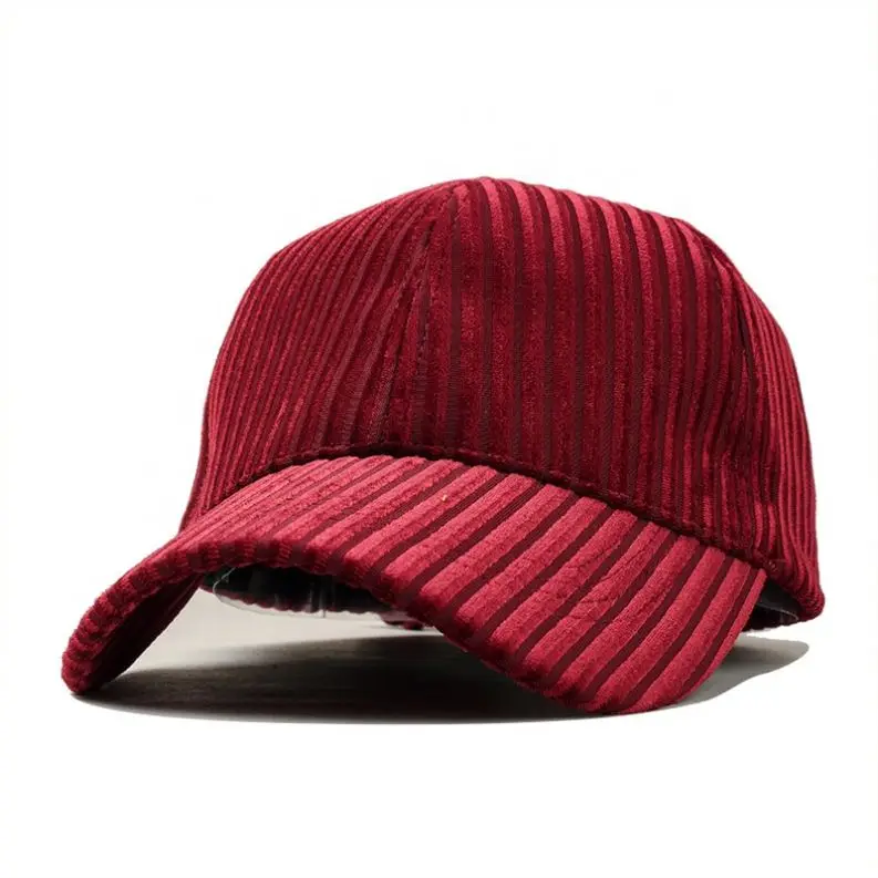 Colourful Blank Velvet Corduroy  Hip Hop 6-panel Baseball Cap for Adult Teenagers