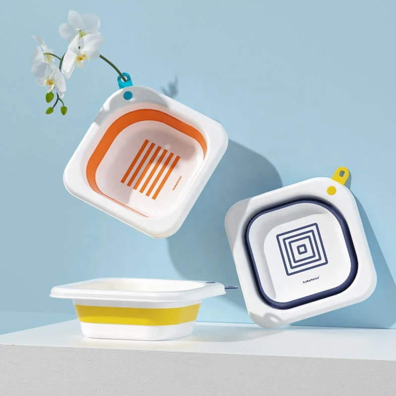 factory supply ready-made or custom-made small mini size Portable baby children plastic wash basin Collapsible washbowl