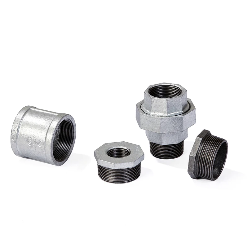 JINAZHI Manufacturer Hot Dip Plumbing Fittings Galvanized Malleable Casting Iron GI BSP NPT Thread Pip fittings