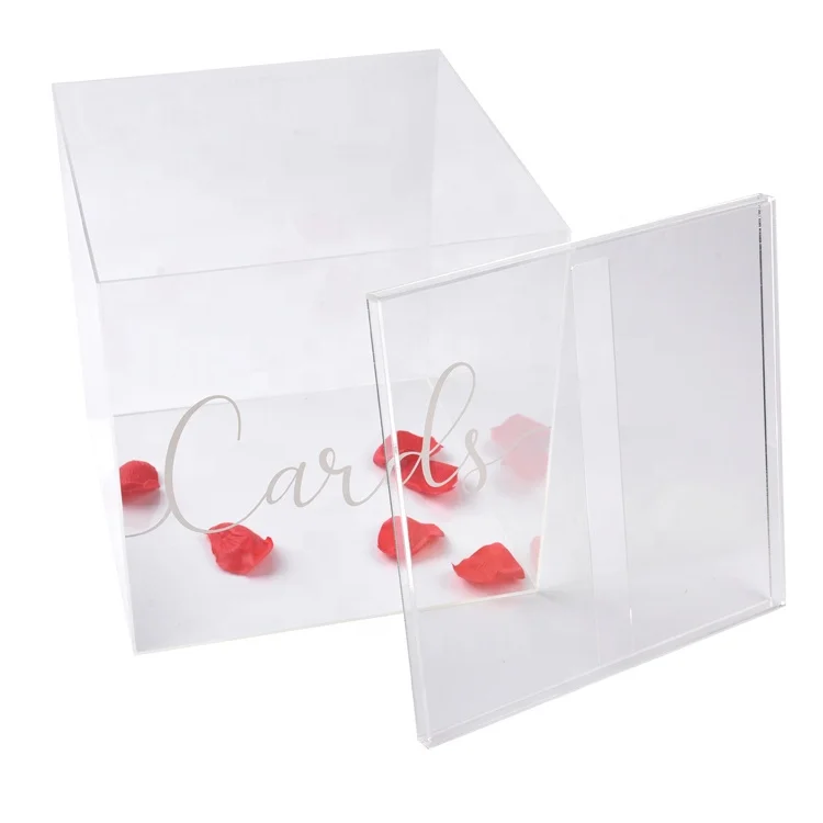 Custom acrylic wedding invitation card box wedding acrylic card box