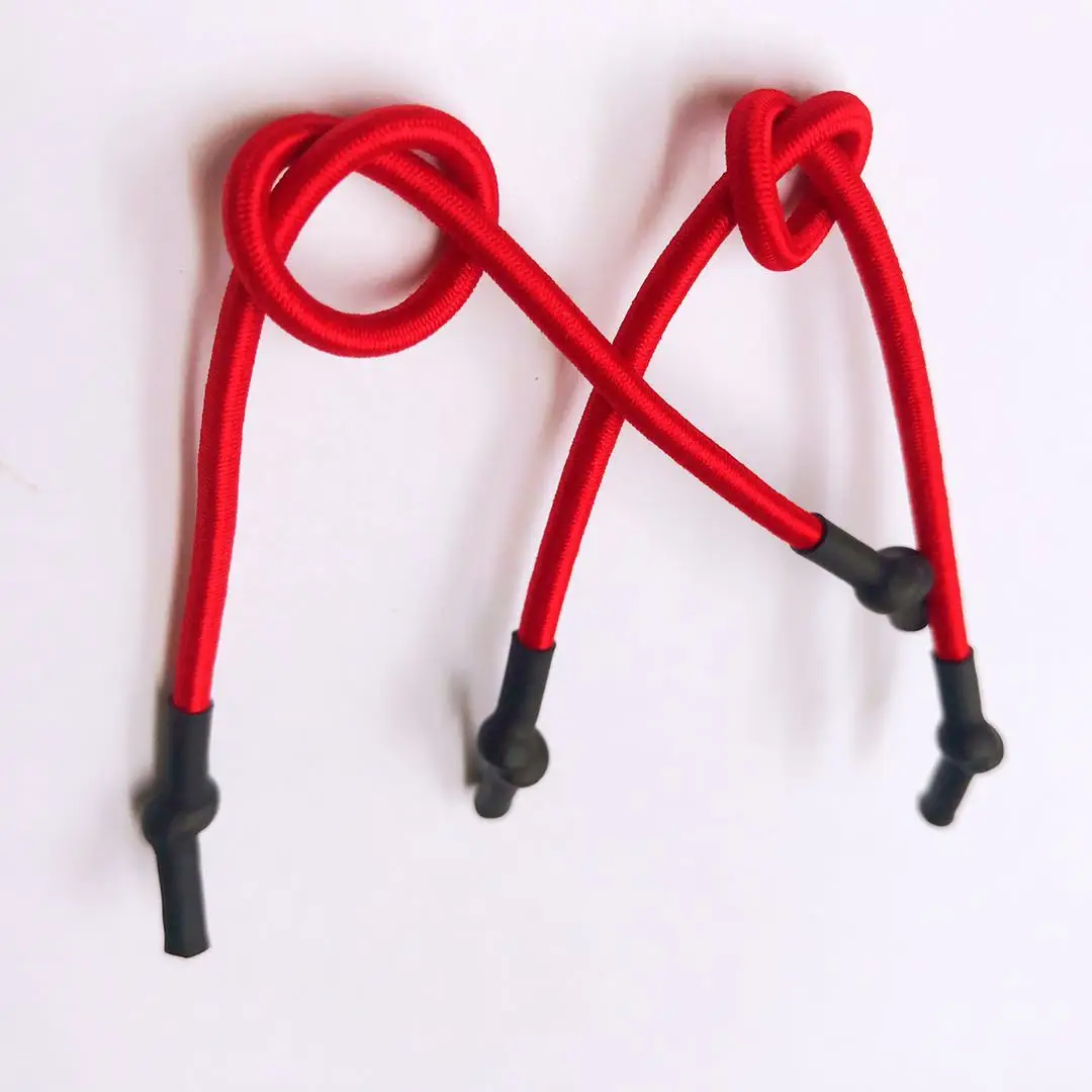 3mm round polyester elastic bungee zipper puller  with knotted and heat shrink tube ends