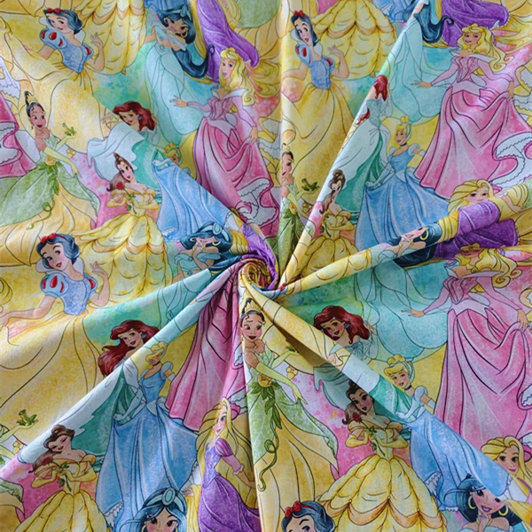 Dreamlike fairy princess cartoon print fabric for dress