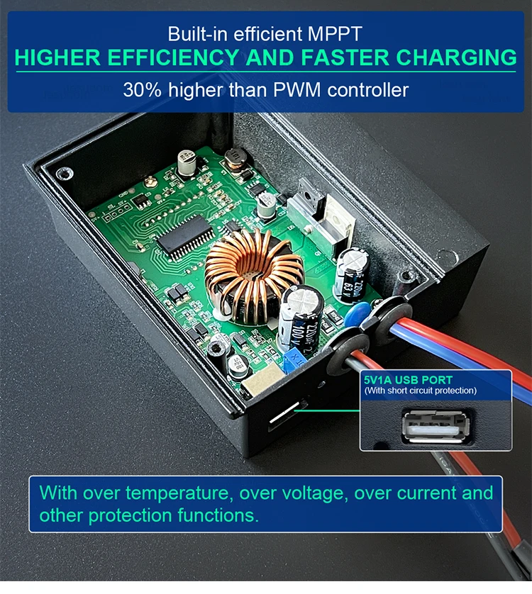Boost Solar Charger 380W Charge for 48v 60v 72v Lithium Gel Battery Bank MPPT Charging Controller