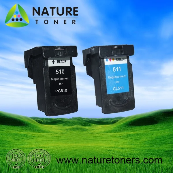 PG-510 CL-511,  PG510 CL511 Remanufactured ink cartridge for Canon Printer, showing ink level.