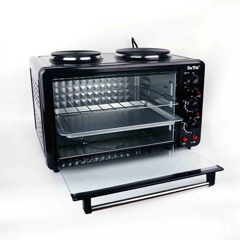 SUTAI Large capacity electric oven Household double horizontal small mirror oven 38L baking oven