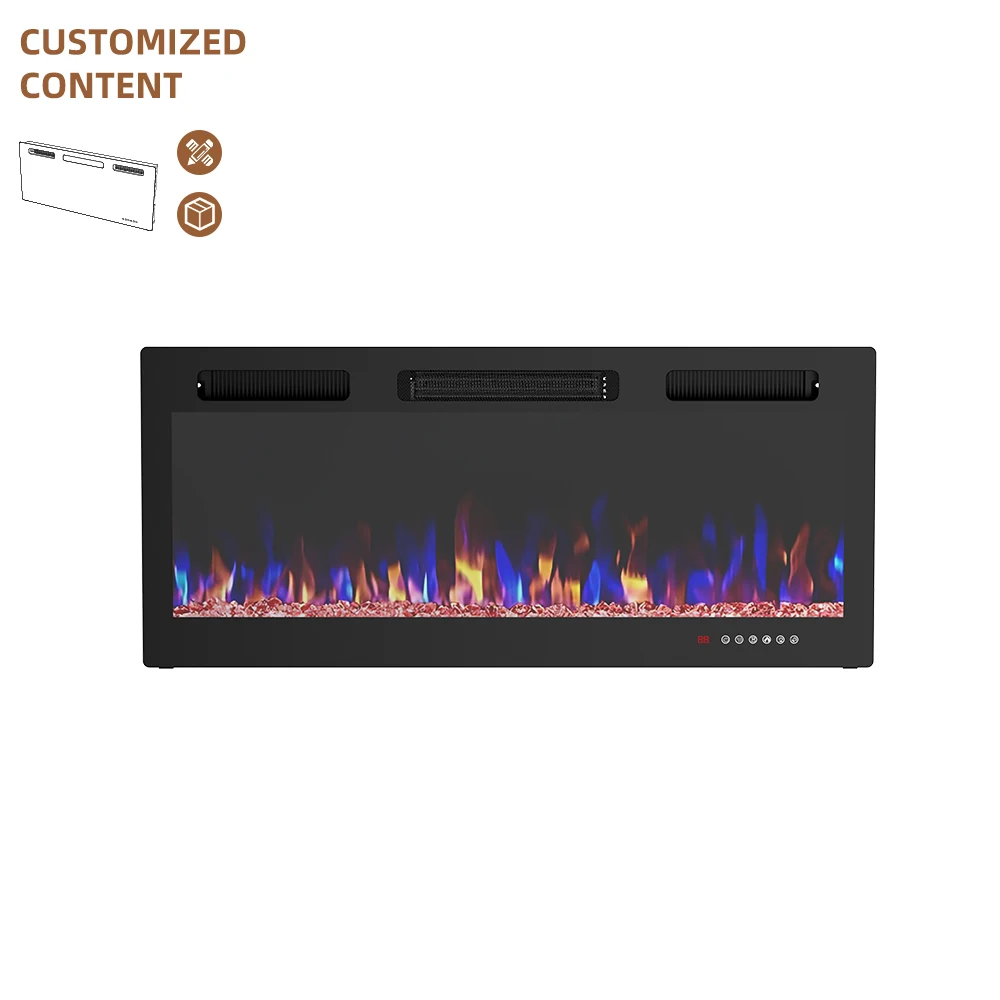 3 Energy Saving Heat Settings 50 Inch Ultra Thin Wall Mounted/Wall Recessed Electric Space Fireplace Heater Wire Heating Element