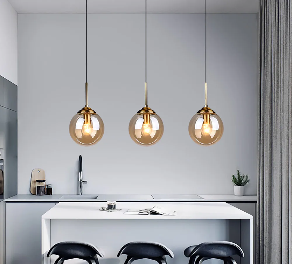 Modern Home Decor Glass Chandeliers Round Light Cheap Pendant Lights