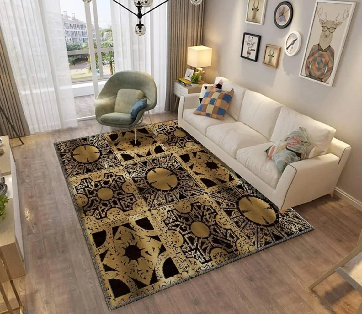 Polyester Printed Big Area Rugs for Door Kitchen Round or Square Christmas Patterns With TPR Latex Backing Living Room