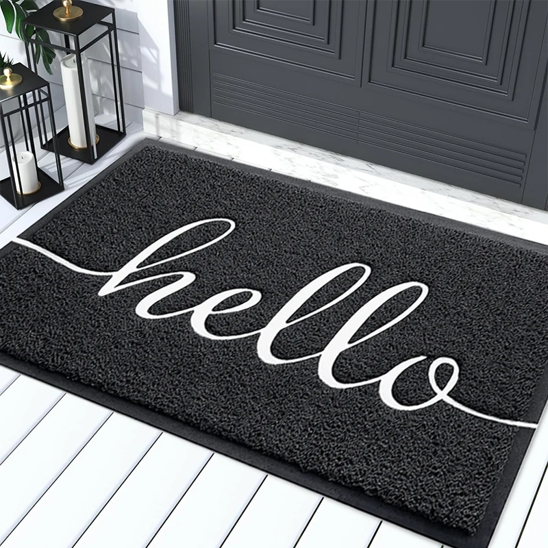 anti-slip waterproof custom embossed logo entrance mats pvc coil doormats indoor front welcome outdoordoor mats