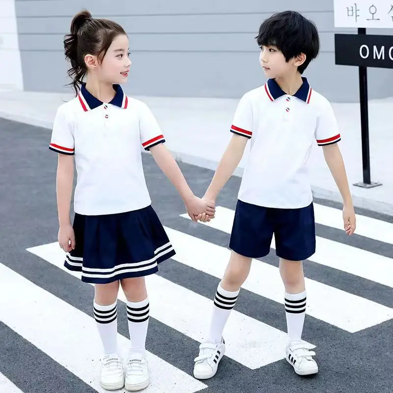 Boys girls short sleeve kindergarten  school uniform