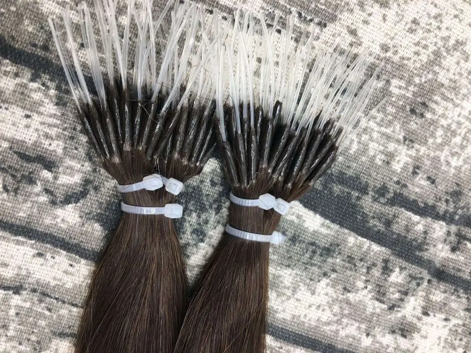 Wholesale Best Quality Double Drawn Russian Nano Ring Virgin Human Hair Extensions With Good Price