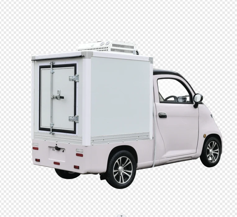 The long range 5000w 60km/h mini portable car with fridge 72V 230ah car refrigerator freezer for last mile delivery