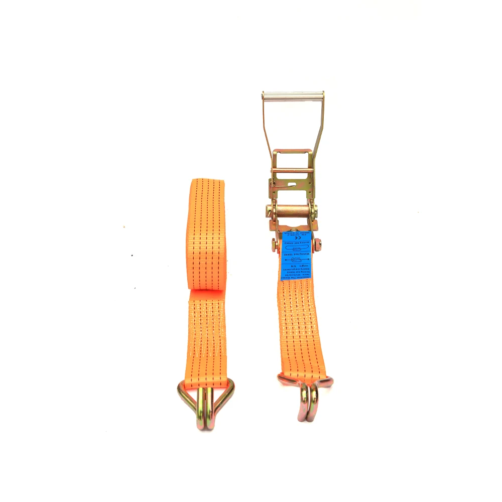 3000kg heavy duty cargo lashing belt cargo lashing ratchet tie down with double J hook