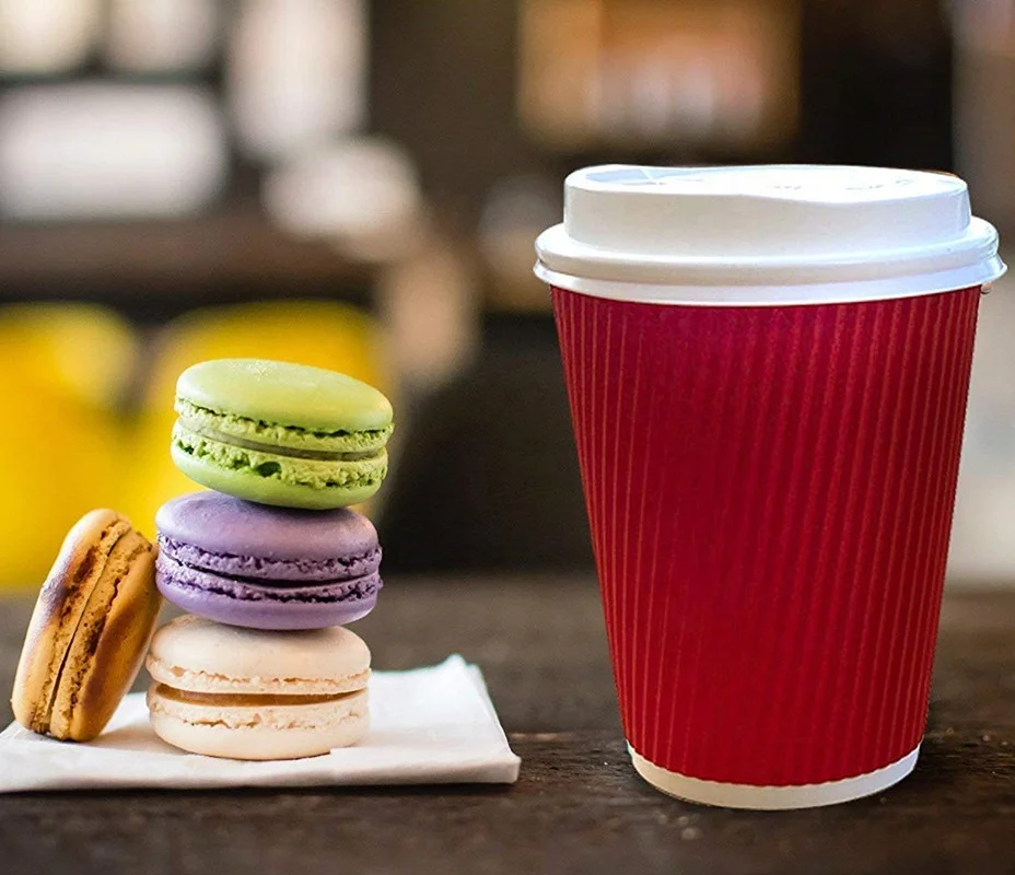 
Logo Printed Insulated Disposable Paper Coffee Cups for Hot Beverage Drinks To Go Tea Coffee Home Office Car Coffee Shop 