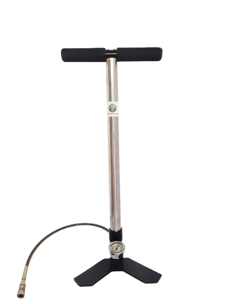 Stainless Steel Foldable air stirrup 4 stage hand compressor 4500psi 300bar high pressure pump pcp air pump for airrifle