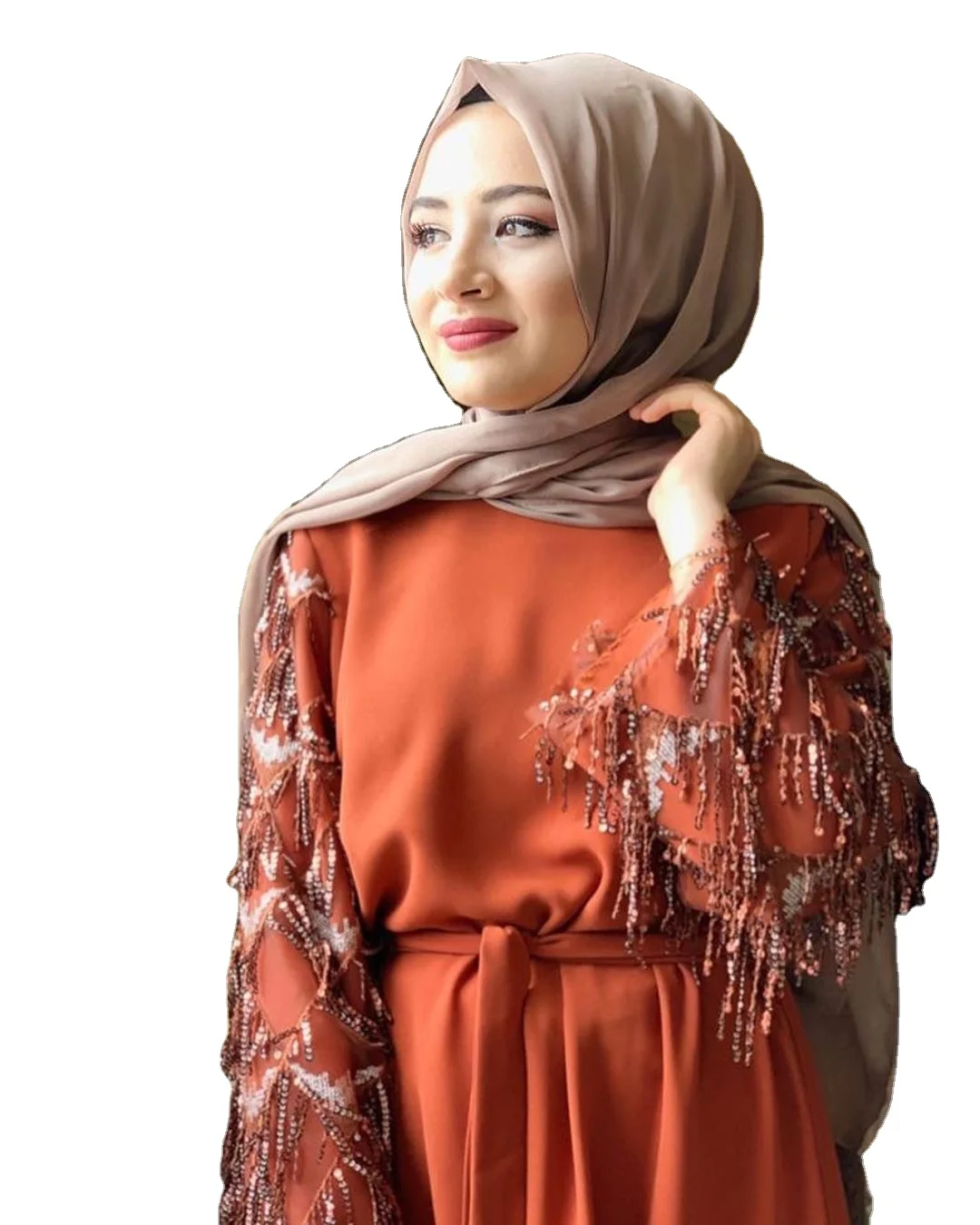 Sequin Tassel Abaya Turkish Dubai Hijab Muslim Dress Islam Clothing Abayas For Women Kaftan Caftan Djelaba Femme Prayer Clothes