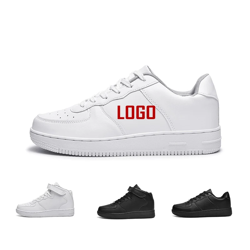 
sneaker manufacturer Latest Sport Breathable Leather Made White Flat Sneakers Black Casual Shoes Men and Women 