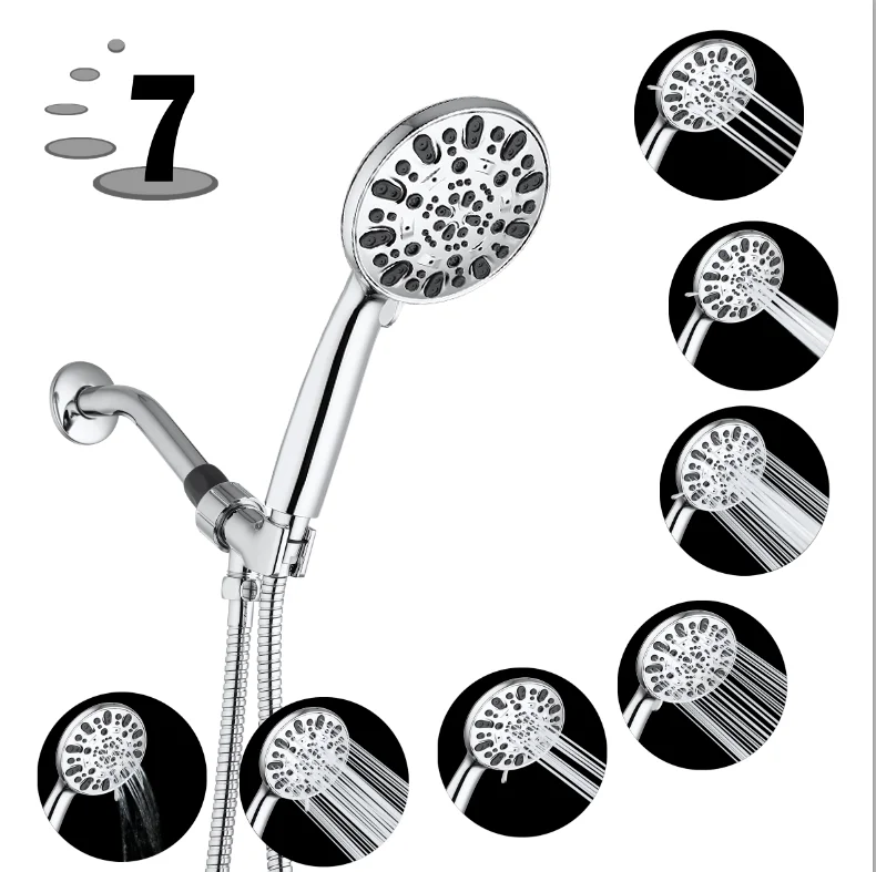 Hot sales 7 Function Handheld Shower Set with Bracket  Water Saving Massaging Shower Head