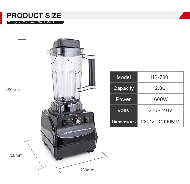 Home Appliance 2200W 2.8 Liter Heavy Duty licuadora rechargeable smoothie mixer fresh juicer blender