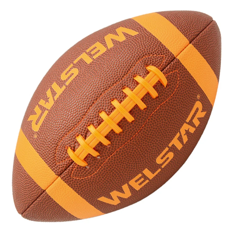 American Football Ball with Neon Color Print PU Composite Leather for Training and Promotions