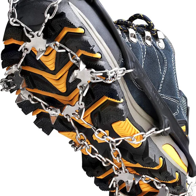 
 Mountaineering crampons snow chain reinforced spikes 19 teeth  