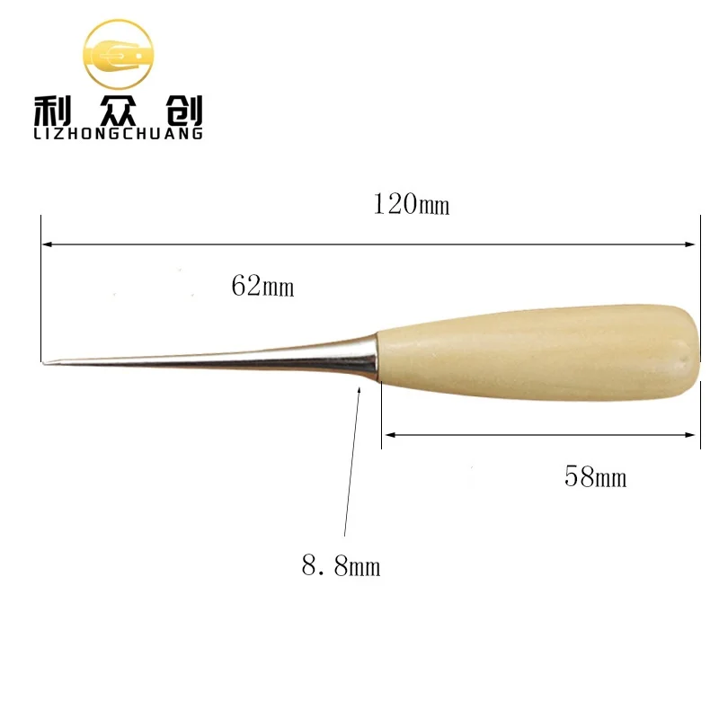 Wholesale DIY Grade Handmade Leather Tools with Wood Handle Convenient Awl for Leather Accessories