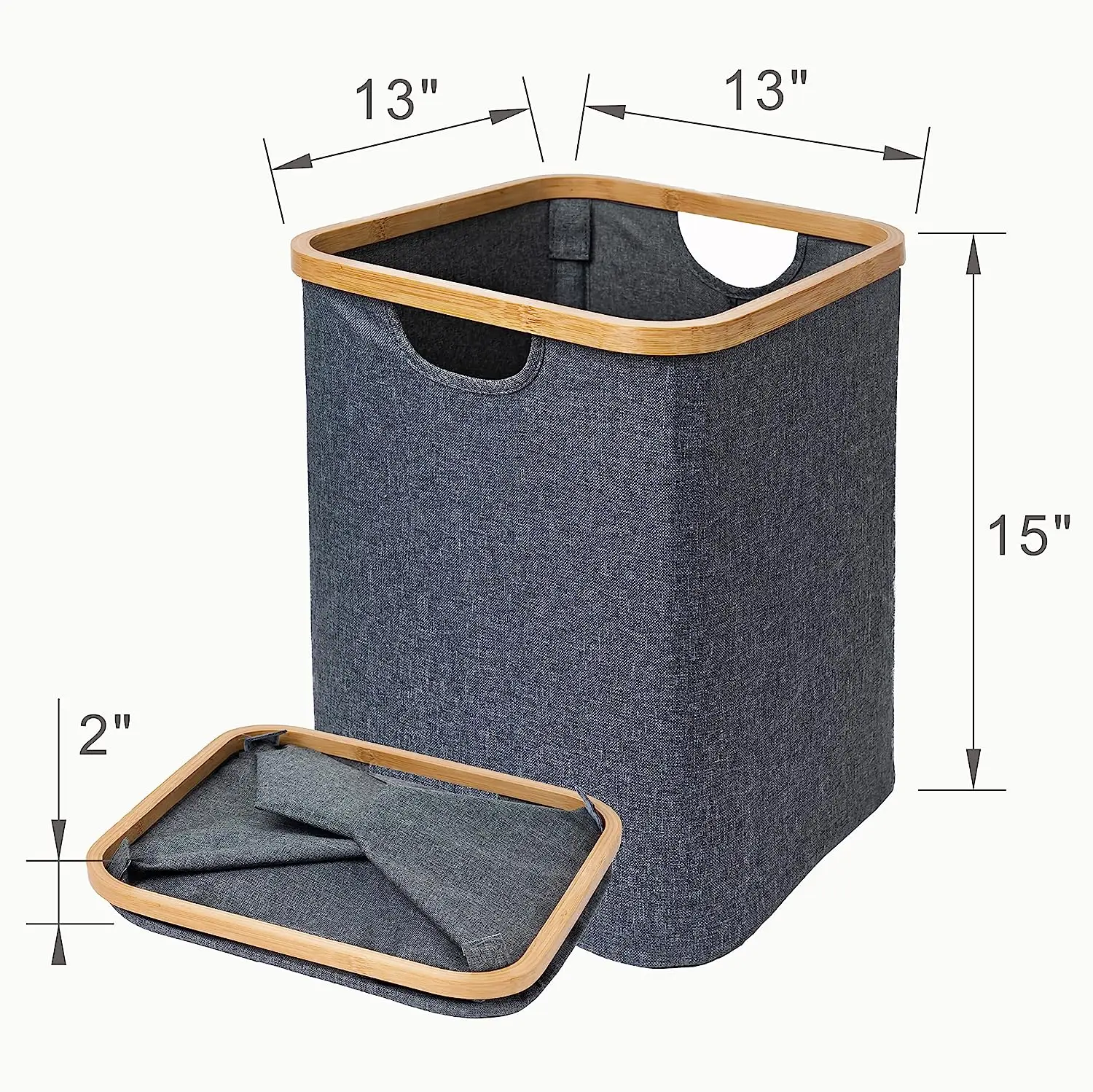 Combohome Foldable Laundry Clothing Storage Bags and Bins Dirty Clothes Household Laundry Hamper Bamboo Collapsible Basket
