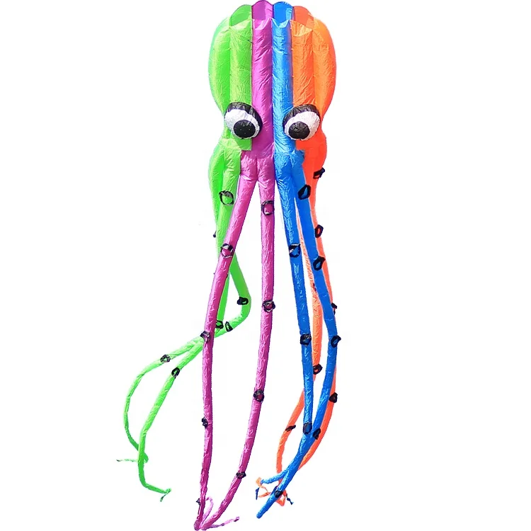 Weifang Manufacturer High Quality Ripstop Material easy taking off Huge 3D Soft Inflatable Octopus Kite on Sale