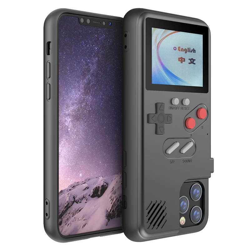 Ear Full color display Game phone cases chargeable smartphone case gameboy phone case for iphone 11 pro