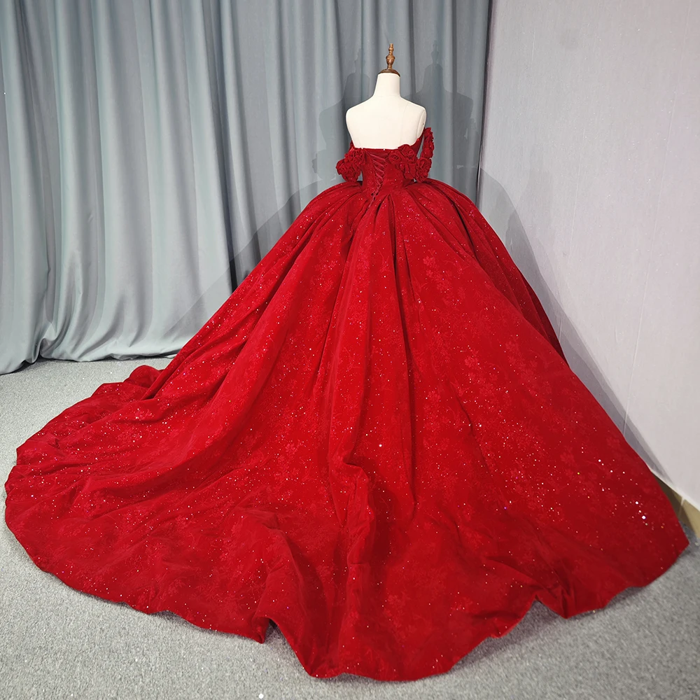 Jancember 6802 традиционные красные милые Свадебные Длинные вечерние платья Quinceanera