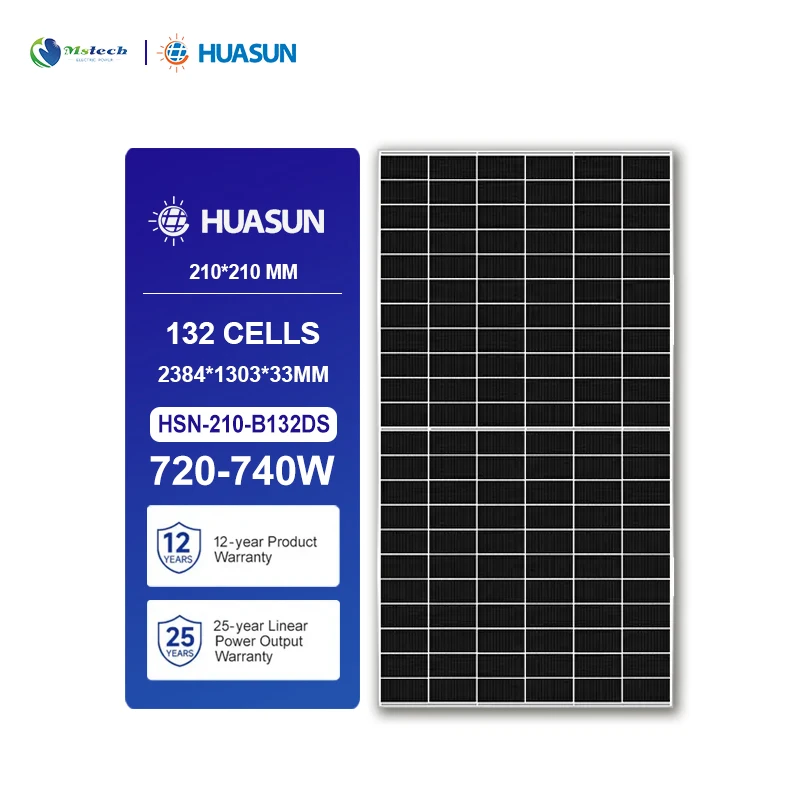 Huasun Hs210B132 Ds700 132 элементы двухфазный Hjt солнечный модуль 720 Вт 725 730 735 740 солнечные панели 1000 цена