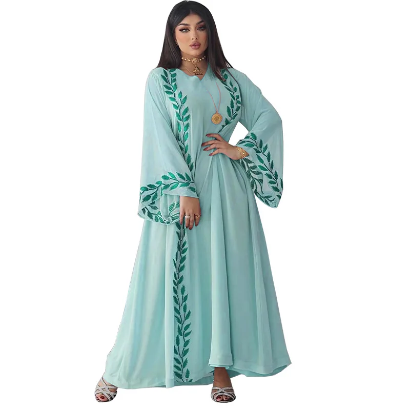 ZANDY OEM Islamic Clothing Muslim Embroidered Eid Hijab Sets Dubia Abaya Dress