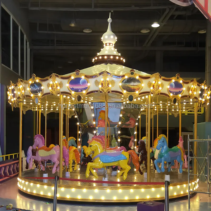 Amusement park equipment toys items merry go round electric kids horse ride used carousel for sale