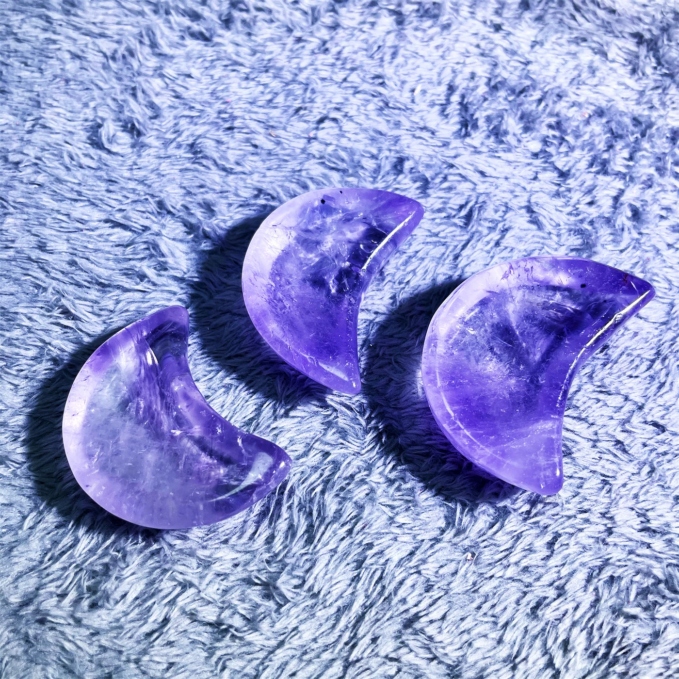 Natural Crystal Stone Mix Material Mini Moon Bowl Carving
