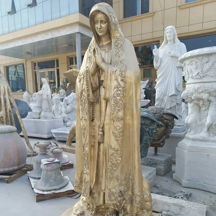 Indoor Decor Religious Statue Customized Life Size Bronze Praying Virgin Mary Statue For Sale