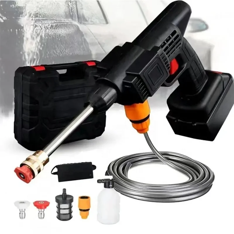 200W 50Bar Cordless High Pressure Car Washer Spray Water Gun Battery Foam Generator Car Washing Machine for Home Garden