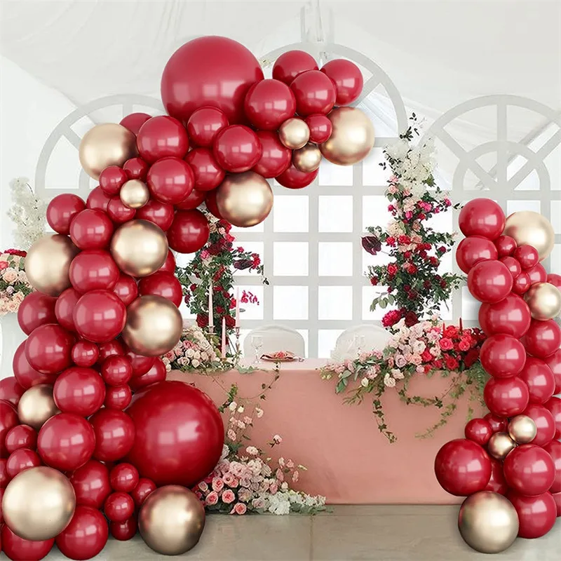 5 10 12 18 red metal rose gold balloon garland bridal shower wedding engagement wedding  party balloons set