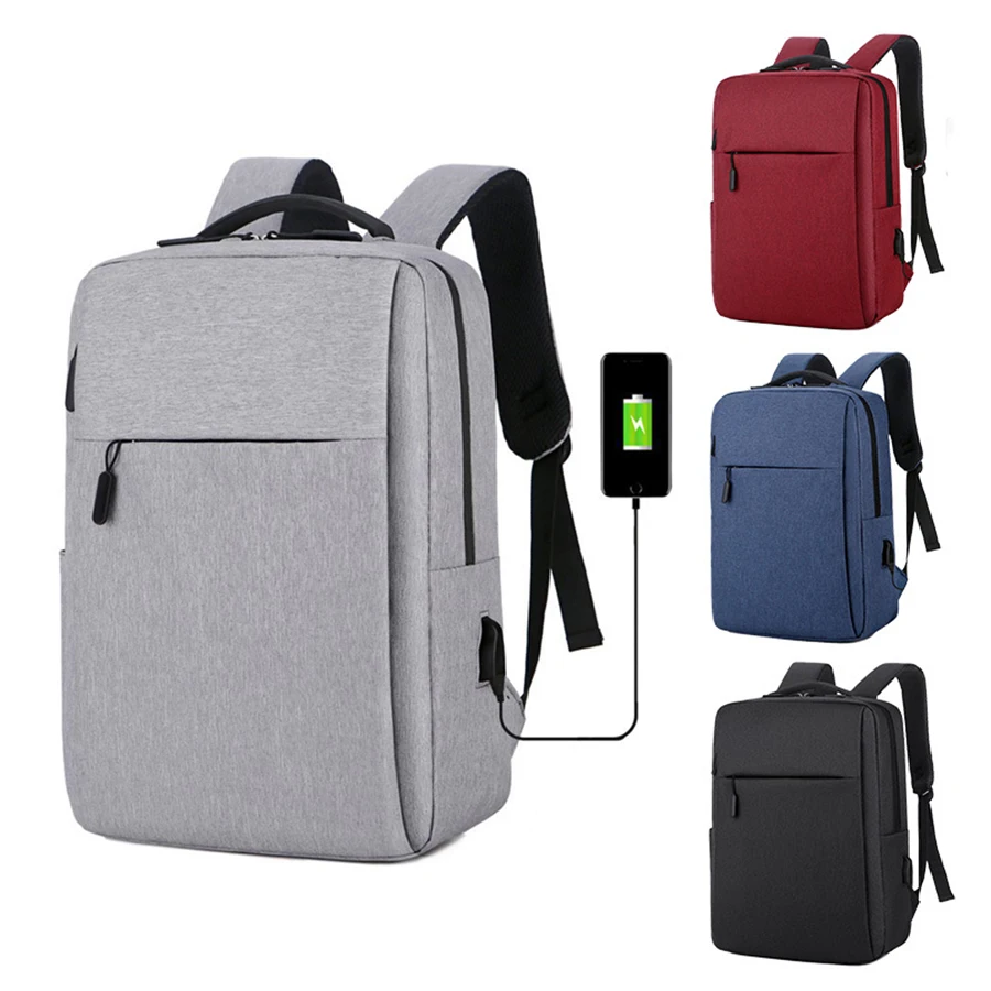 Custom waterproof  travel office  school Laptop Bag With USB Charging Business Laptop Backpack unisex