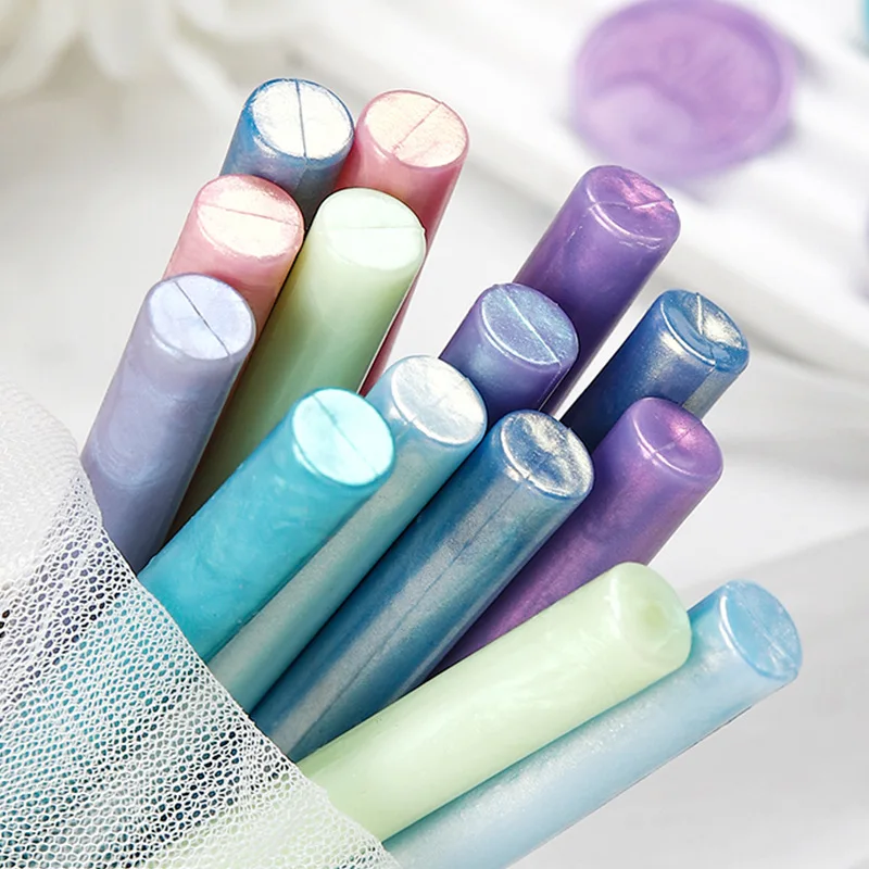 New Aurora Colors 7MM  Sealing Wax Sticks Use For Hot Melt Glue Gun 8 Colors Sealing Wax