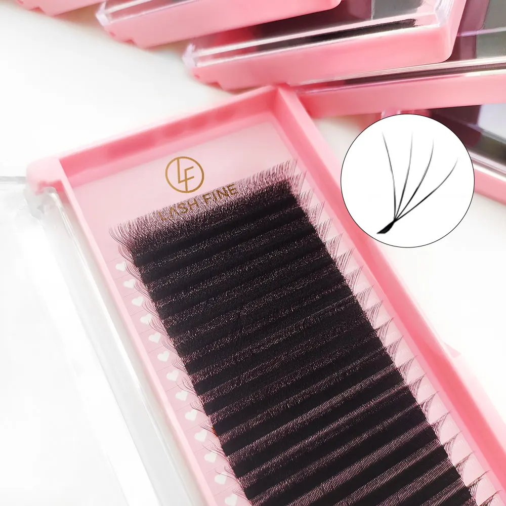 LASHFINE высококачественные натуральные индивидуальные C D-образные Искусственные ресницы 0 05 07 YY 4d 5d 6d сэндвич-Клевер накладные