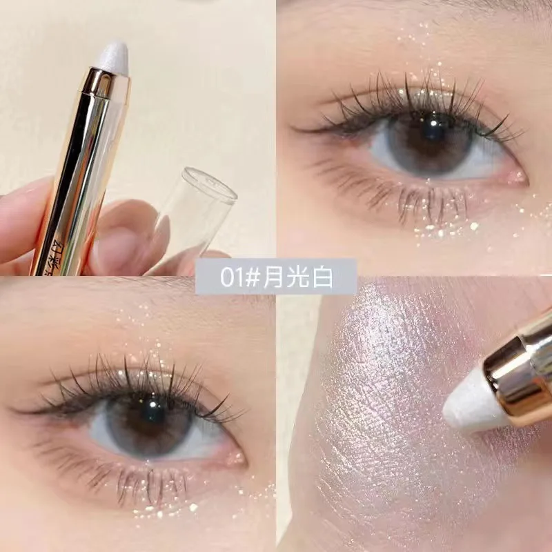 Lazy Double Head High Light Eye Shadow Pen Pearl Light Flash Face And Brightening Eye Shadow Stick Bling Brush Awake Beauty