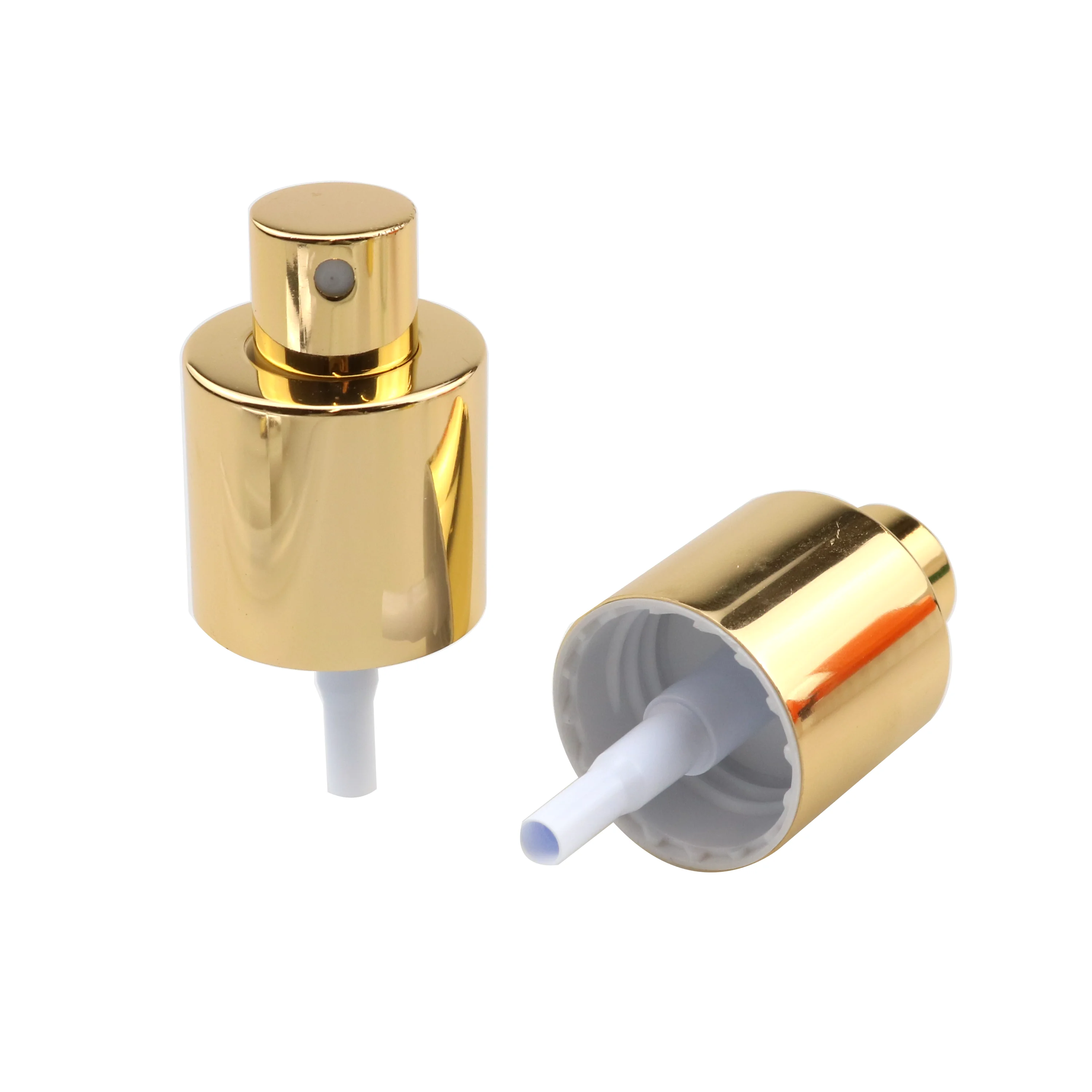24/410 Aluminum Gold Perfume Atomizer Fine Mist Spray Pump With Aluminum Over Cap