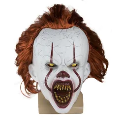 Nicro Joker Cosplay Party Full Face Head Latex Scary Led Light Up Mask Costom Bulk Halloween Disposable Face Mask 3d For Kids