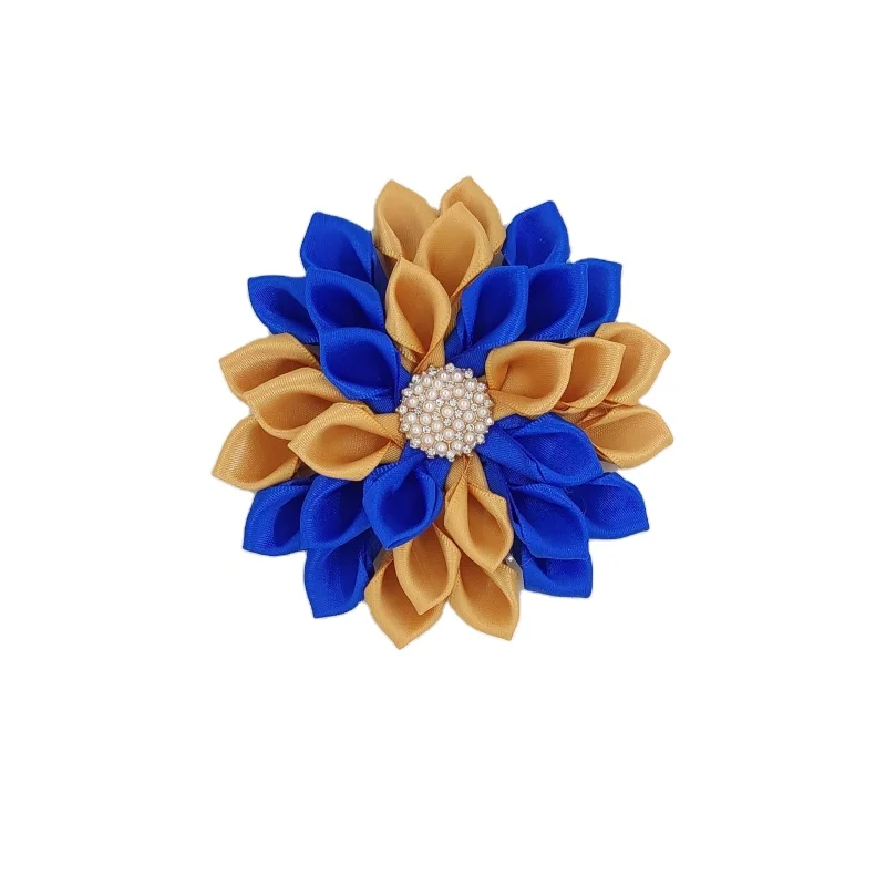 9 cm Satin RIbbon Layer petal flower brooch pin