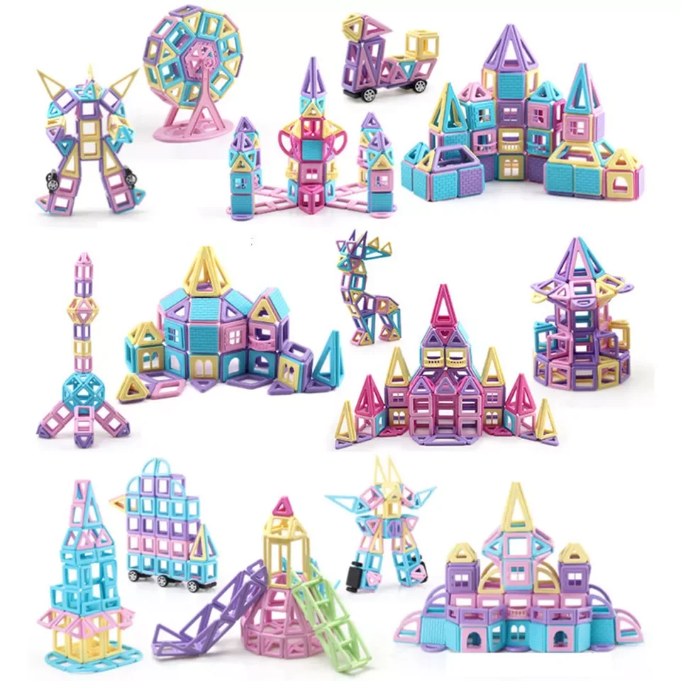 Magnetic Building Sets Magnetic Puzzle Toys Macarons Color Building Blocks Educational Construction Toys