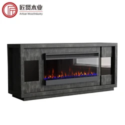 65 Inch Living Room Furniture Modern TV Cabinet Media Console Fireplace TV Stand MDF TV Unit