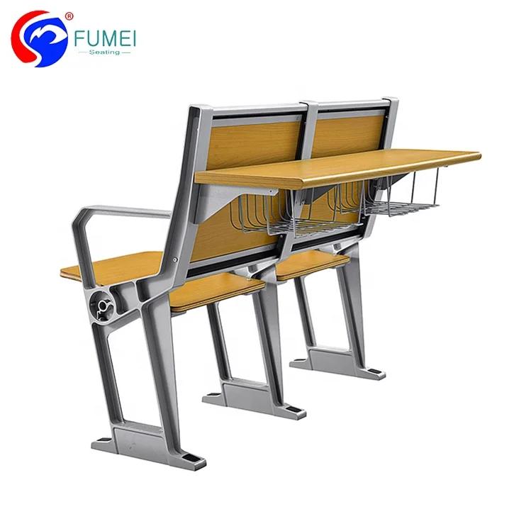 Unique College Desk Set, Cheap Metal Folding College Student Chairs, University Furniture Desk